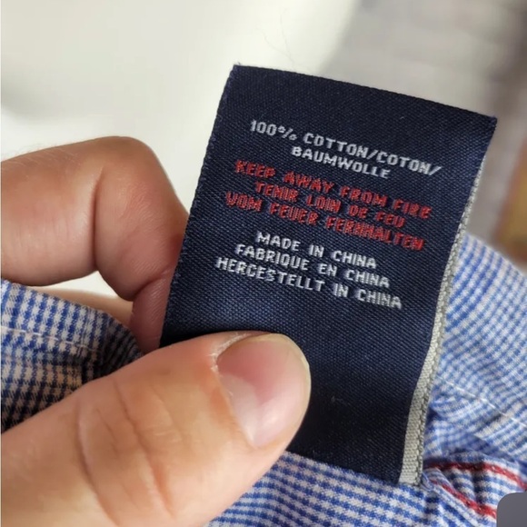 DUCK & COVER UK blue plaid cotton shirt, pocket detail - Picture 3 of 6